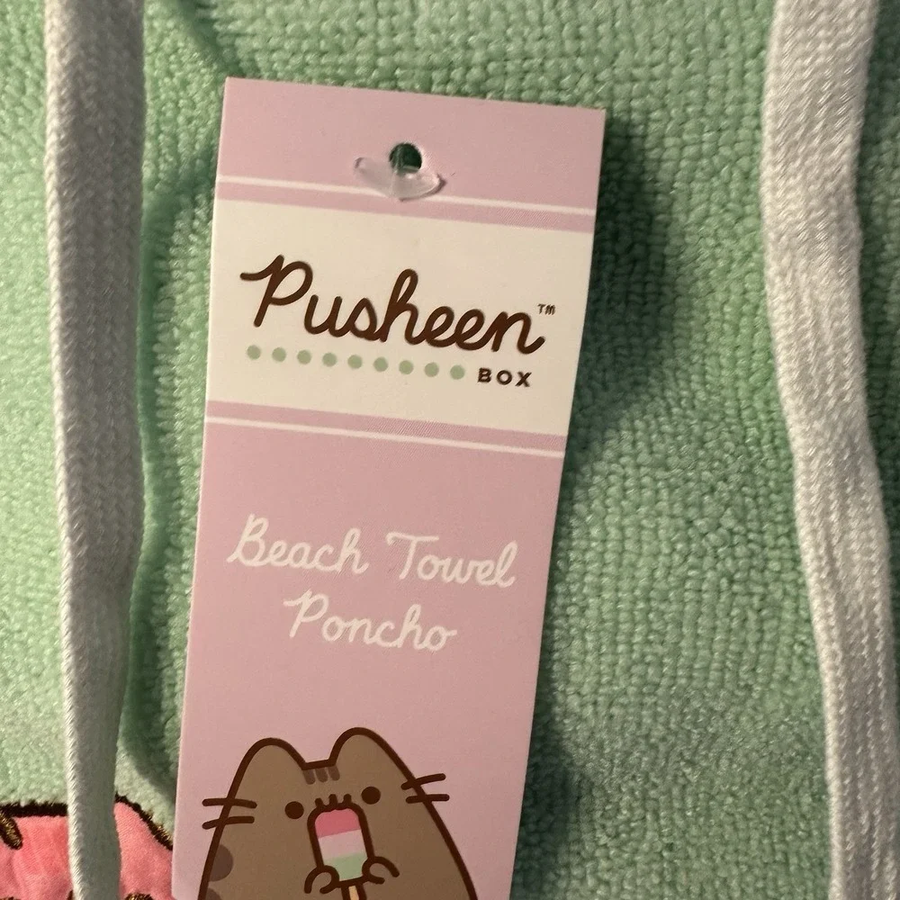 Pusheen Beach Towel Poncho 2023‎ Summer Box Poncho! (OSFA) Hoodie Coverup